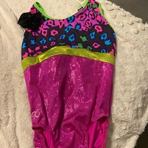 Multicolored gymnastics leotard,size Adult Large.